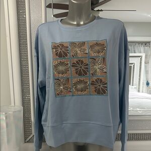 Floral Graphic Sweatshirt in Blue and Brown